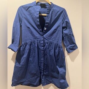 EUC Tuckernuck blue royal cotton poplin mini dress with collar, sz small